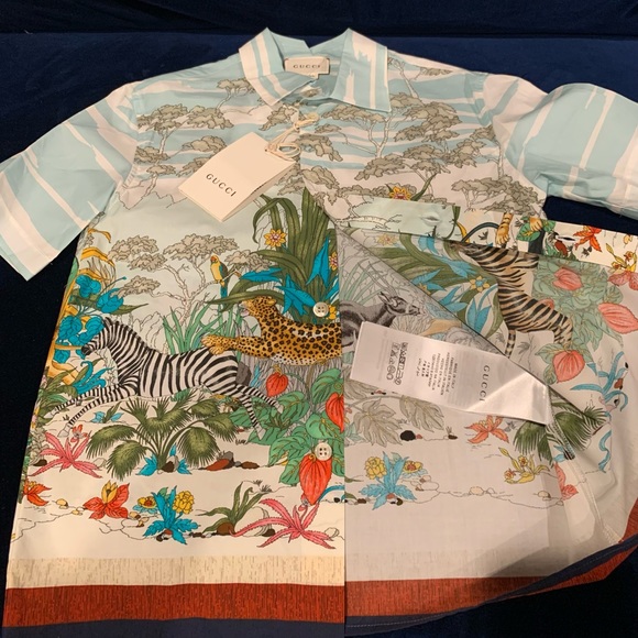 Gucci boys savanna printed short sleeve button down shirt - Picture 3 of 5